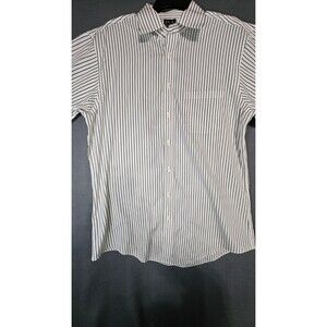 Men’s Jos. A. Bank Traveler’s Collection Black White Stripe Shirt - Size 16-35